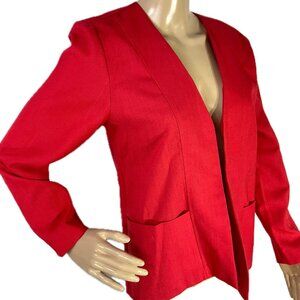 Vintage John's Girl Petites Size 8 Made in the USA Red Women's Blazer
